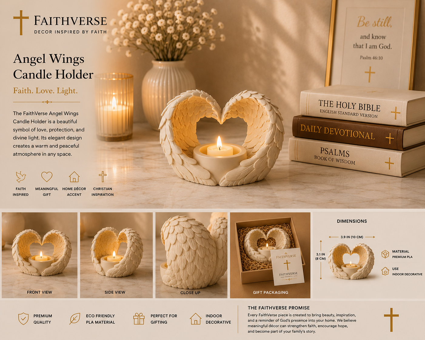 Angel Wings Candle Holder