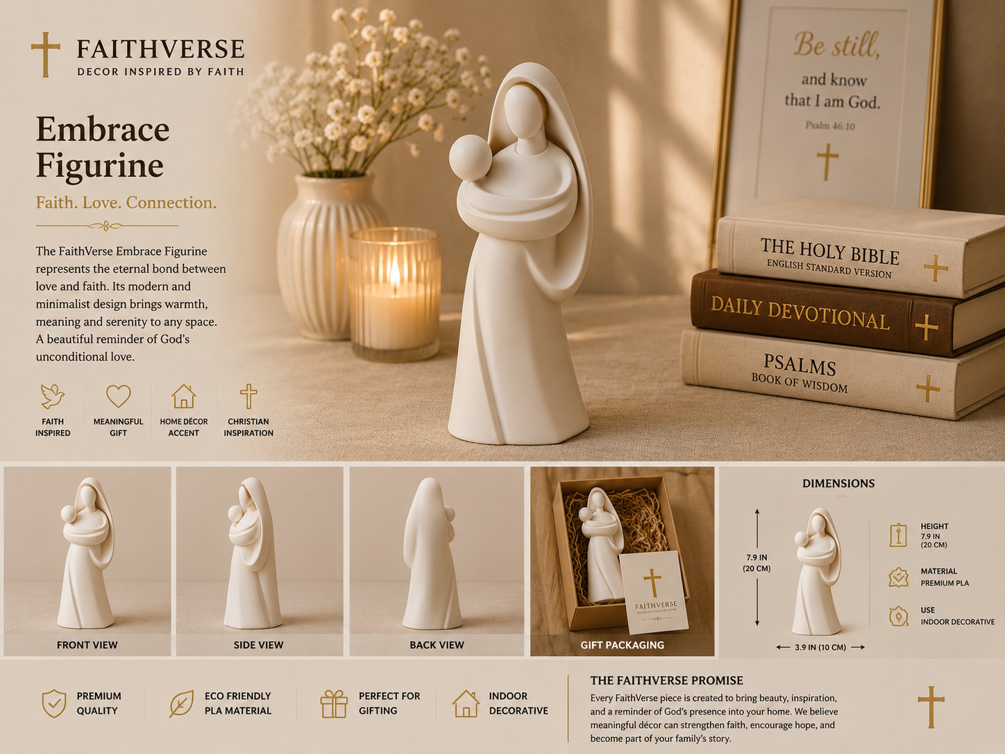 Mother and Child Embrace Figurine